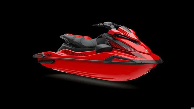 Slide: The Image of 2025 Yamaha Waverunner VX in vibrant red, sleek design on a black background. - 9
