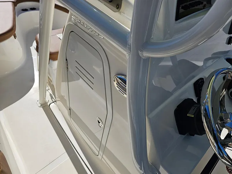 Slide: The Image of 2025 Pioneer 222 Sportfish boat interior, featuring sleek design and modern controls. - 20