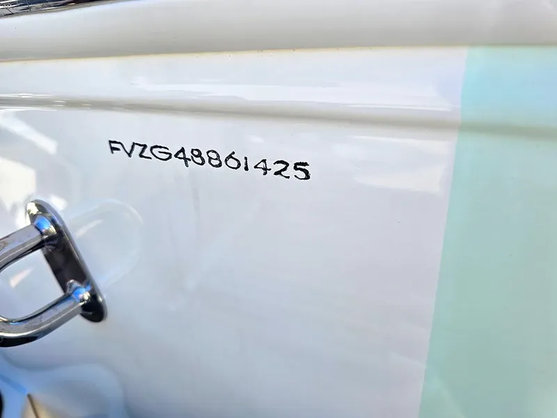 Slide: The Image of 2025 Pioneer 222 Sportfish boat hull identification number (HIN) close-up. - 39