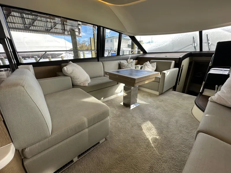 Slide: The Image of Luxurious interior of 2017 Prestige 500 yacht with elegant seating and modern design. - 6