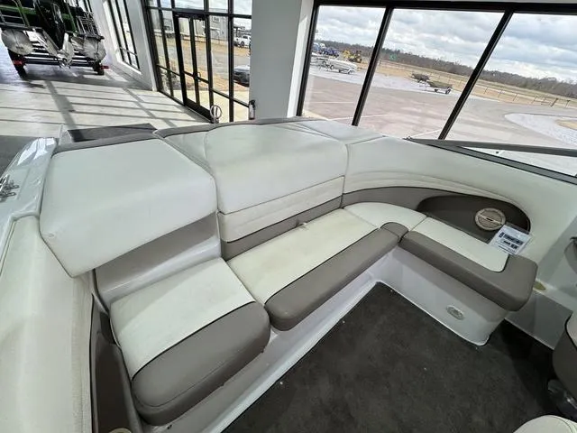 Slide: The Image of Interior of 2000 Cobalt 226 boat with white and gray seating. - 5