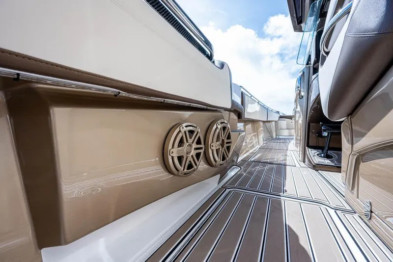 Slide: The Image of 2019 Nor-Tech 450 Sport Center Console interior with sleek design and modern features. - 10