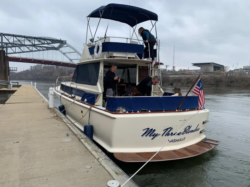 Slide: The Image of 1967 CHRIS-CRAFT 38 COMMANDER TRANSOM VIEW - 1