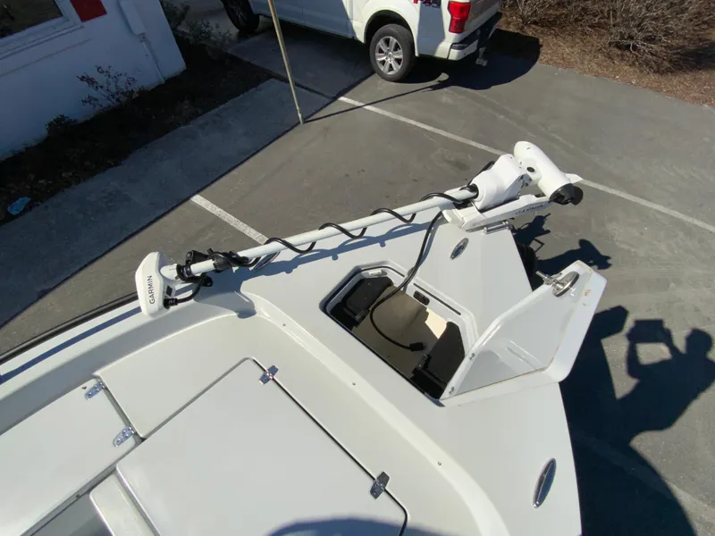 Slide: The Image of 2023 Pathfinder 2200 TRS boat with trolling motor in parking lot. - 42