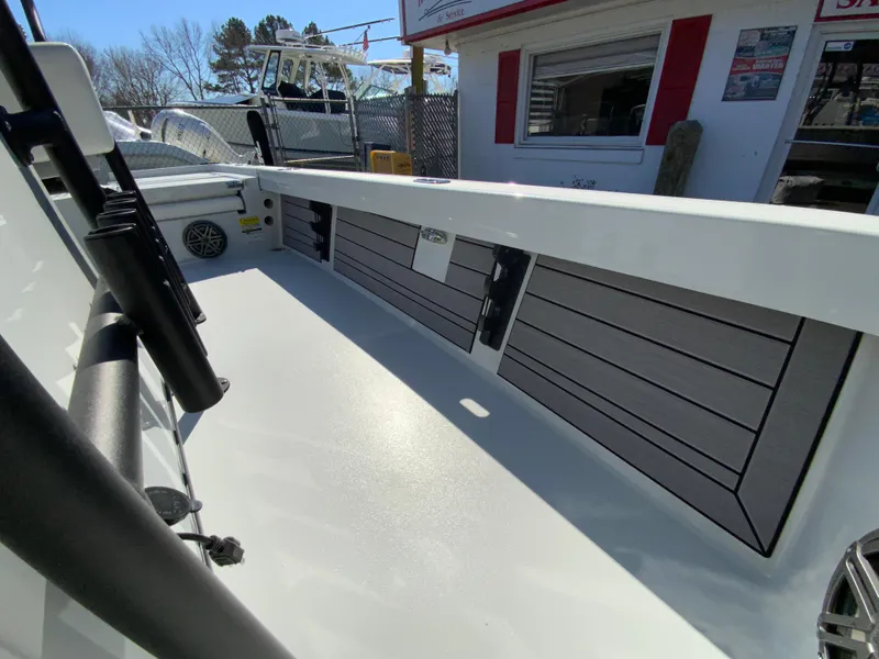 Slide: The Image of 2023 Pathfinder 2200 TRS boat interior with sleek design and modern features. - 47