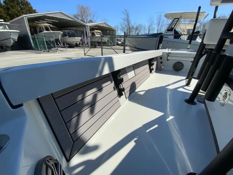 Slide: The Image of 2023 Pathfinder 2200 TRS boat interior with sleek design and modern features. - 48