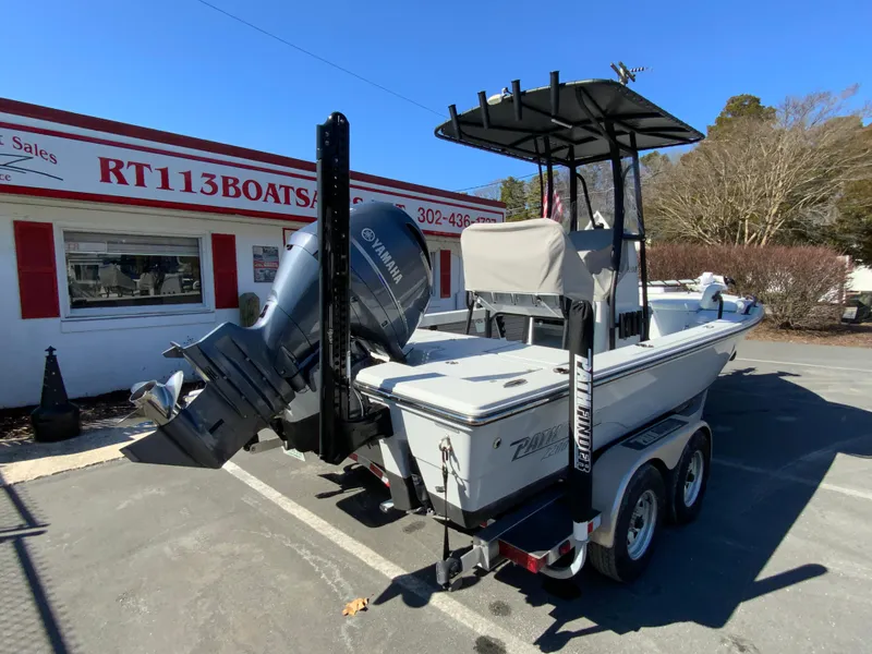 Slide: The Image of 2023 Pathfinder 2200 TRS boat with Yamaha engine on trailer at dealership. - 8