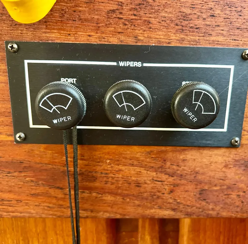 Slide: The Image of Control panel of a 1989 Californian 48MY boat with wiper switches. - 38