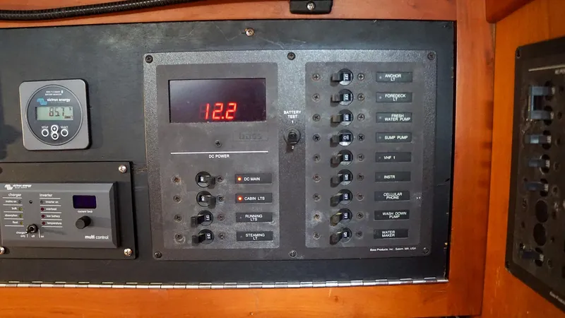Slide: The Image of Electrical control panel on a 2001 J Boats J/42 sailboat. - 29