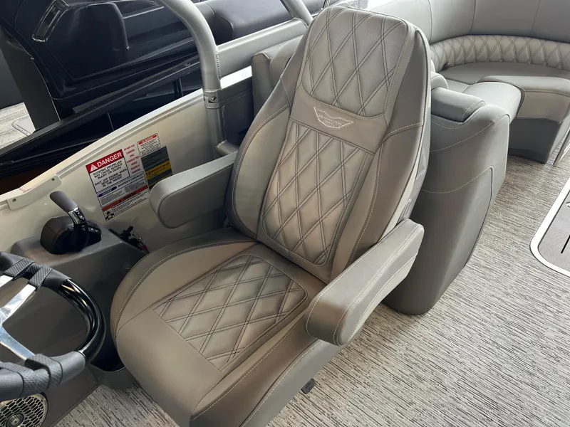 Slide: The Image of Luxurious seating in 2025 Bennington R 24 RTFBA pontoon boat interior. - 12