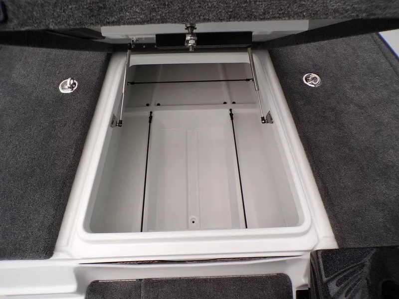 Slide: The Image of Open storage compartment in 2025 Phoenix 818 Pro boat, featuring sleek design and ample space. - 14