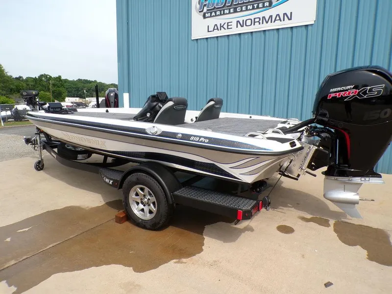 Slide: The Image of 2025 Phoenix 818 Pro boat on trailer at Lake Norman Marine Center. - 30