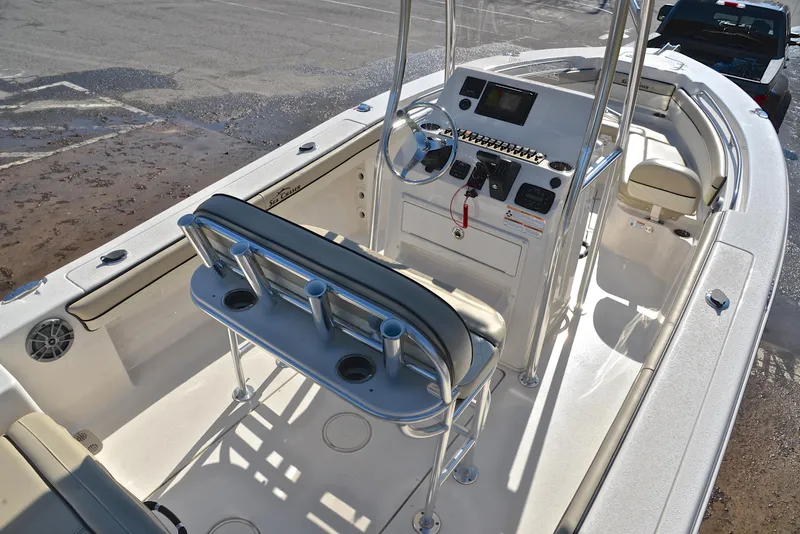 Slide: The Image of 2022 Sea Chaser 22 HFC boat interior with console and seating. - 20