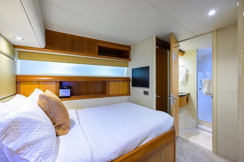 Slide: The Image of Luxurious bedroom interior of 2008 Lazzara Motor Yacht with modern amenities. - 30