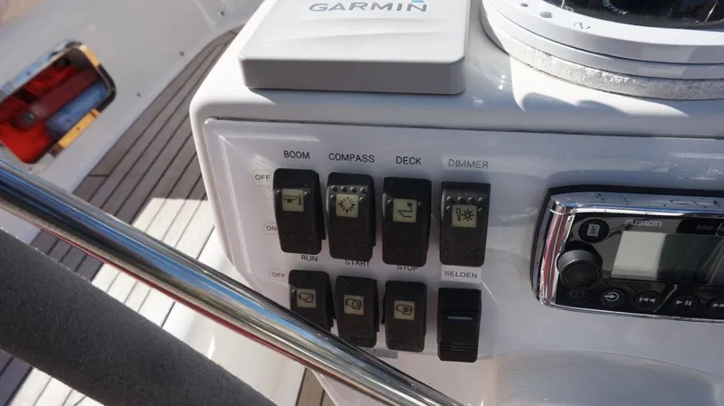 Slide: The Image of Control panel on 2008 Oyster 46 yacht with Garmin navigation system. - 24