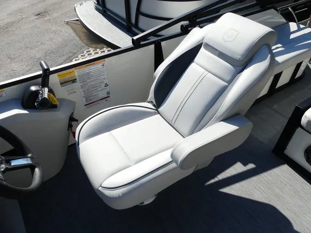 Slide: The Image of 2025 Godfrey Pontoons Sweetwater 2286 SFL captain's chair, luxurious design, and ergonomic comfort. - 12