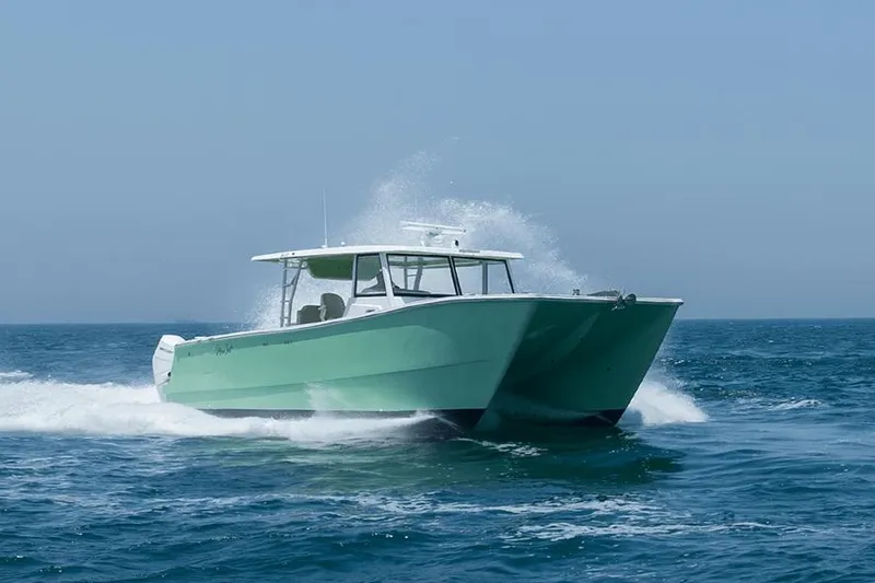 Slide: The Image of 2026 SilverCAT 40CC ULTRA catamaran cruising on open sea. - 10