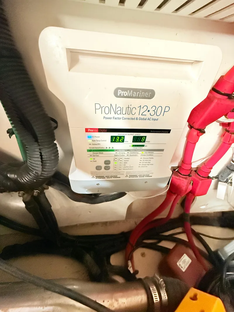 Slide: The Image of ProMariner ProNautic 12-30P charger in 2007 Sea Ray 310 Sundancer engine compartment. - 33