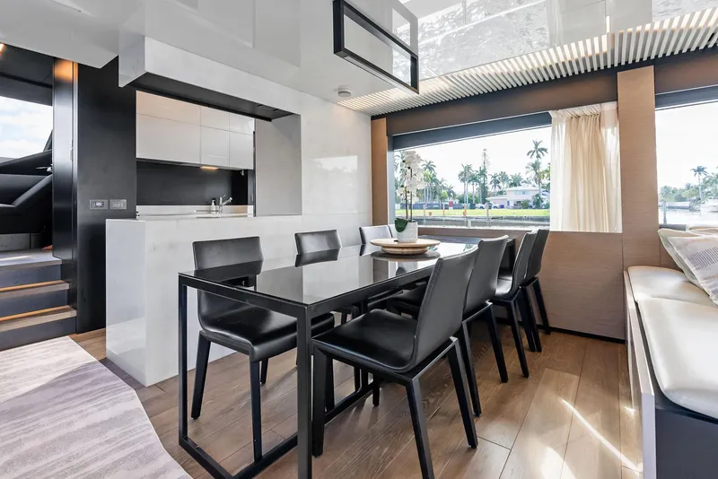 Slide: The Image of Luxurious interior of 2019 Ferretti Yachts 780 with elegant dining area and modern design. - 46