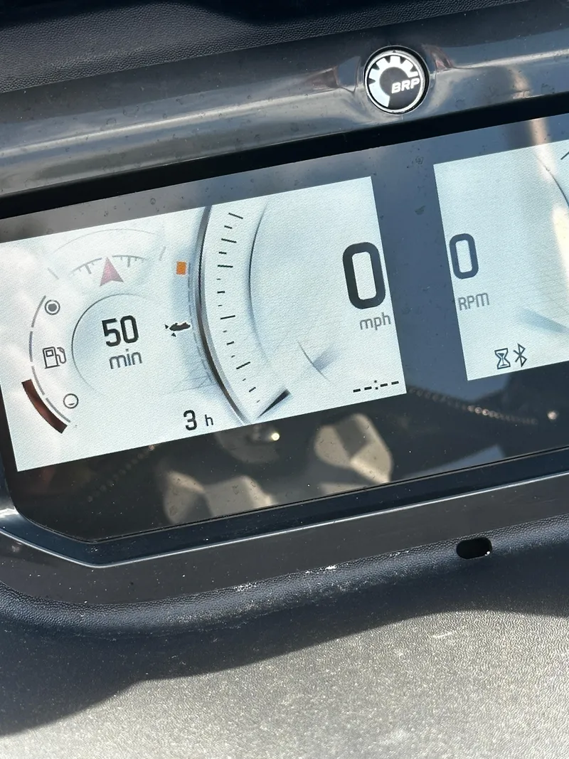 Slide: The Image of 2023 Sea-Doo RXP-X 300 dashboard displaying speed and RPM gauges. - 6