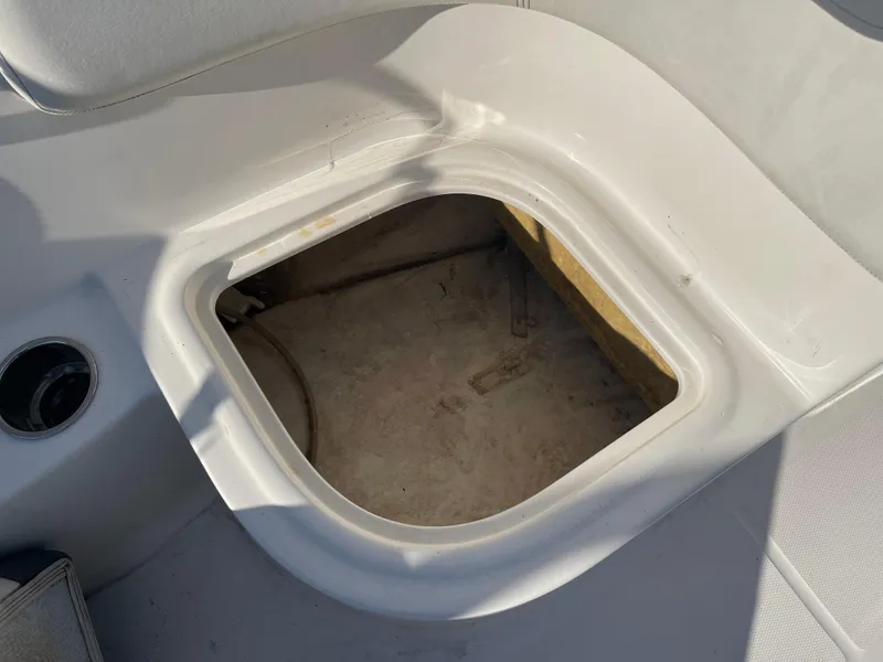 Slide: The Image of Storage compartment in 2017 Bayliner Element E16 boat interior. - 21