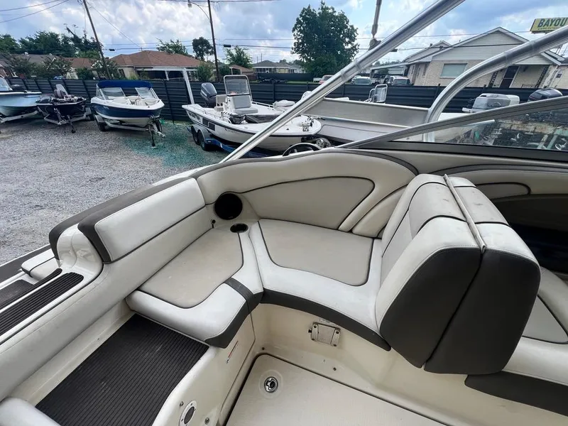 Slide: The Image of 2014 Yamaha Boats 242 Limited S interior with sleek seating and modern design. - 17