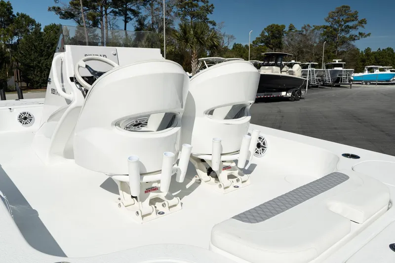 Slide: The Image of 2025 Turner Boatworks 24 SAVAGE with dual seats, sleek design, and modern features. - 14