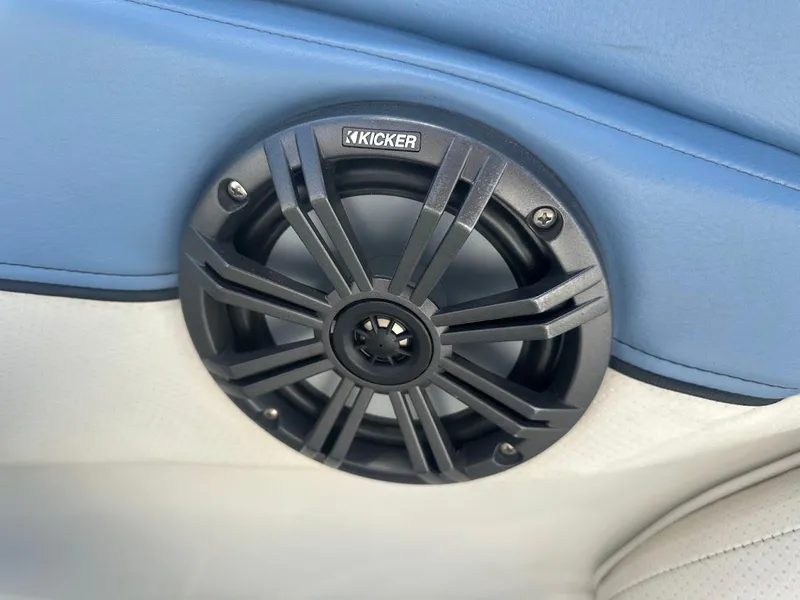 Slide: The Image of Kicker speaker installed in 2012 Bayliner 235 Bowrider boat interior. - 42