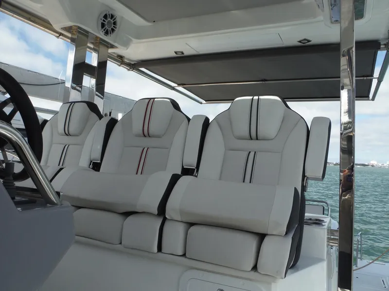 Slide: The Image of 2023 Jeanneau Leader 10.5 WA Series 2 boat seats, luxurious and modern design. - 24