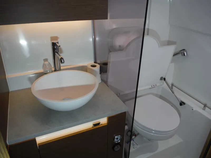 Slide: The Image of 2023 Jeanneau Leader 10.5 WA Series 2 bathroom with modern sink and toilet. - 33