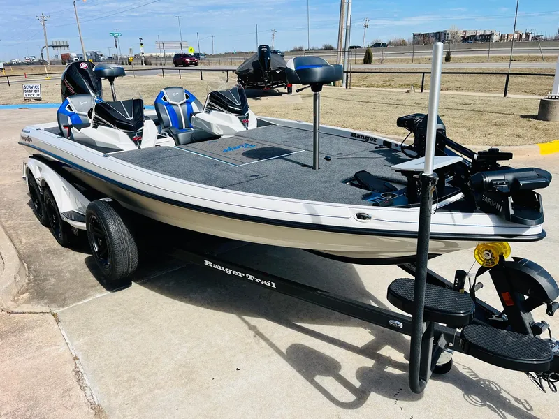 Slide: The Image of 2025 Ranger Z521R Cup-Equipped boat on trailer, parked outdoors. - 4