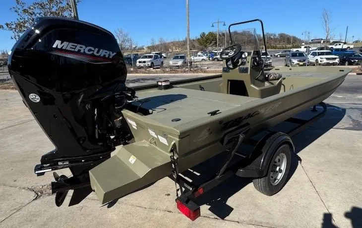 Slide: The Image of 2025 Tracker Grizzly 1860 CC boat with Mercury engine on trailer. - 5