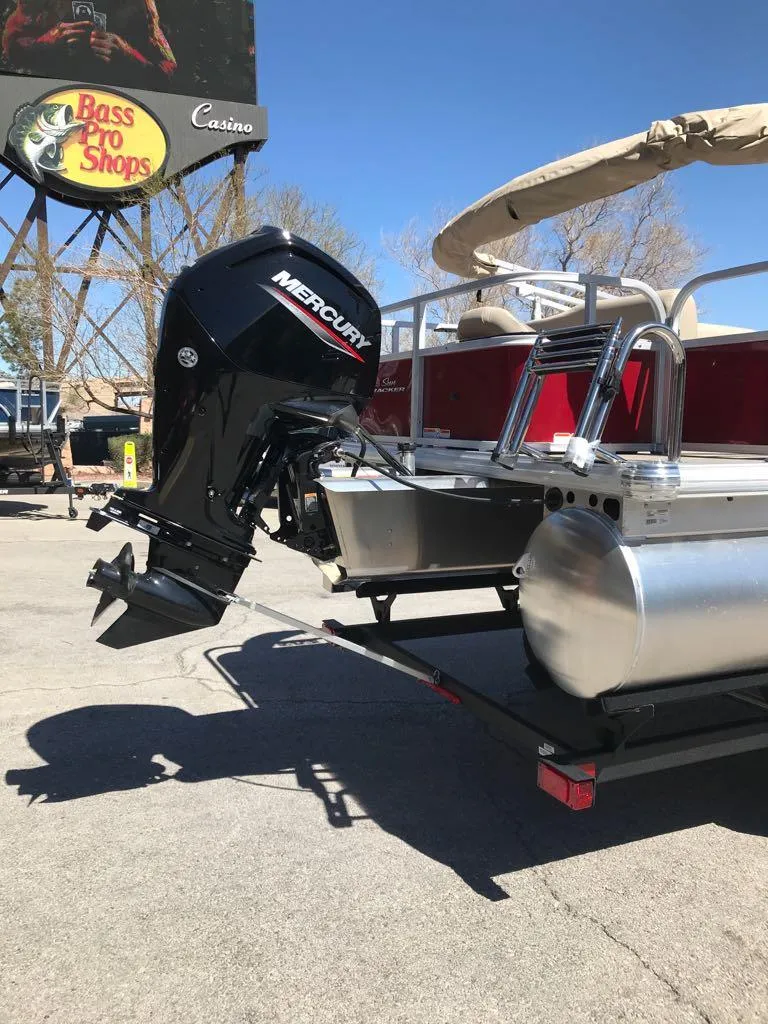 Slide: The Image of 2025 Sun Tracker Bass Buggy 18 DLX with Mercury outboard motor at Bass Pro Shops. - 4