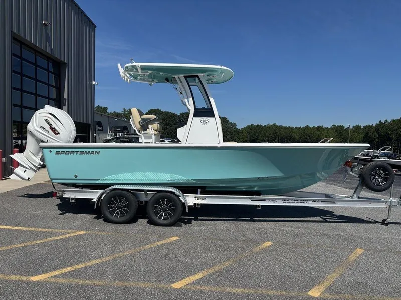 The Image of 2026 Sportsman Masters 227 Bay Boat near waterfall, with people enjoying the water. - 0