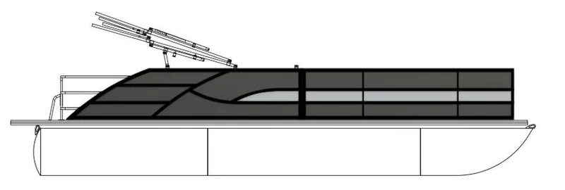Slide: The Image of 2025 Bentley Pontoons Legacy Navigator 223, side view, sleek design, modern pontoon boat. - 16