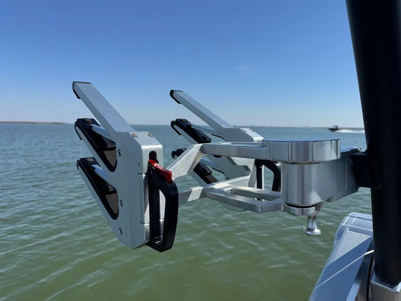 Slide: The Image of MasterCraft XT24 2022 boat accessory on water, featuring sleek metal design. - 30