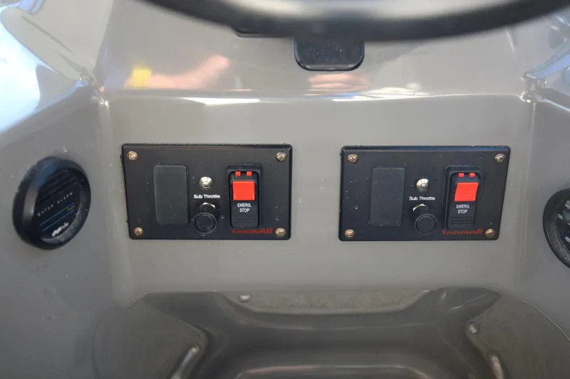 Slide: The Image of Control panel of 2006 Cruisers Yachts 415 Express Motoryacht with switches and indicators. - 24