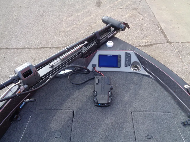 Slide: The Image of 2024 Ranger 620FS Ranger Cup Equipped boat deck with navigation equipment. - 12