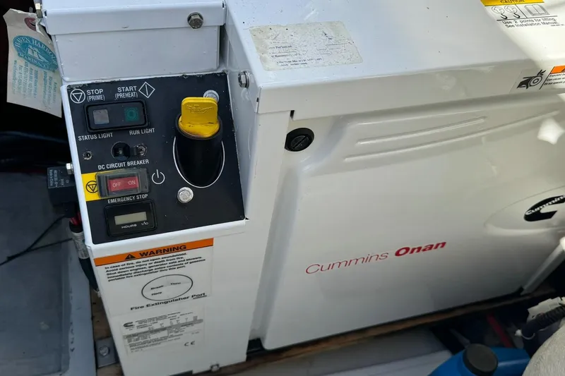 Slide: The Image of Cummins Onan generator in a 2014 Beneteau Oceanis 48 yacht engine room. - 70