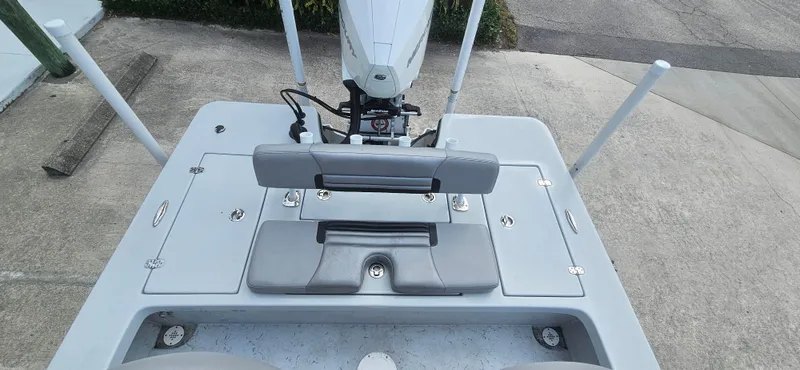 Slide: The Image of 2023 Blazer Bay 2420 GTS boat deck with seating and motor mount. - 7