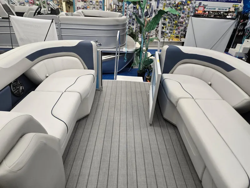 Slide: The Image of Interior of 2025 Godfrey Sweetwater 2086 C pontoon boat with plush seating. - 26