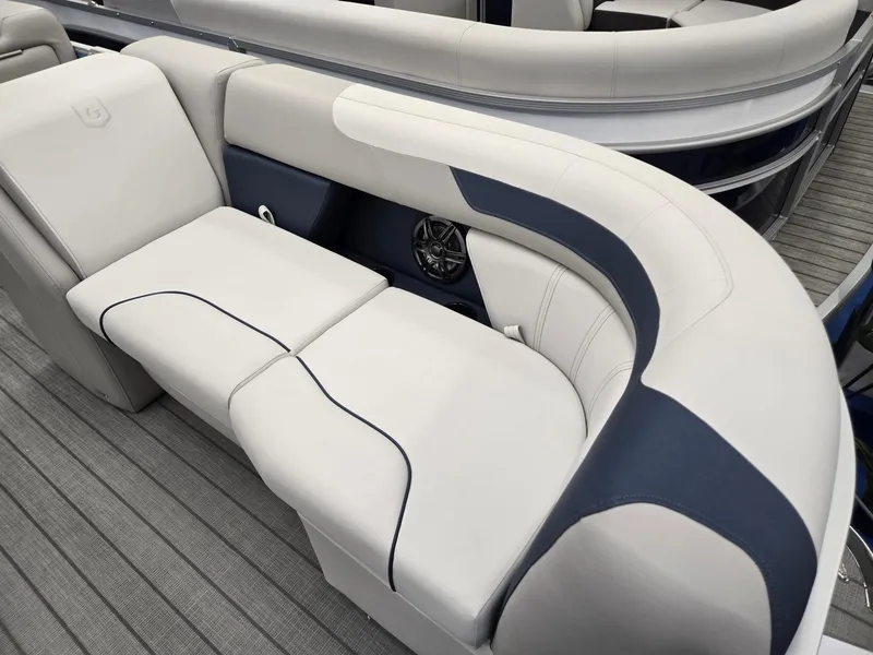 Slide: The Image of 2025 Godfrey Sweetwater 2086 C boat seating with modern design and comfortable upholstery. - 5