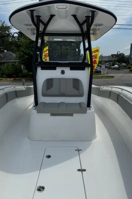 Slide: The Image of 2025 Cape Horn 31T boat, center console, sleek design, outdoor setting. - 15