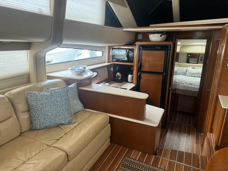 Slide: The Image of Luxurious interior of 2005 Meridian 459 Motoryacht with leather seating and modern amenities. - 5
