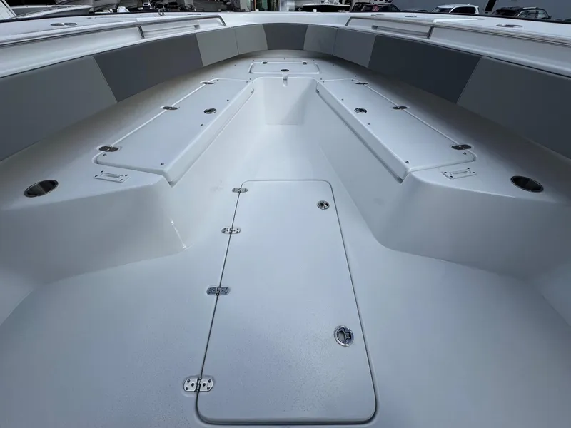 Slide: The Image of 2025 Cape Horn 36 XS boat interior with spacious deck and storage compartments. - 12