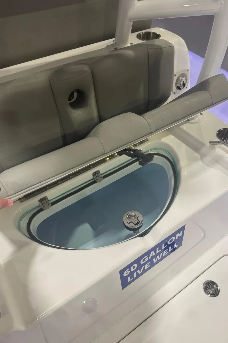 Slide: The Image of 2025 Cape Horn 36 XS boat with 60-gallon live well feature. - 16