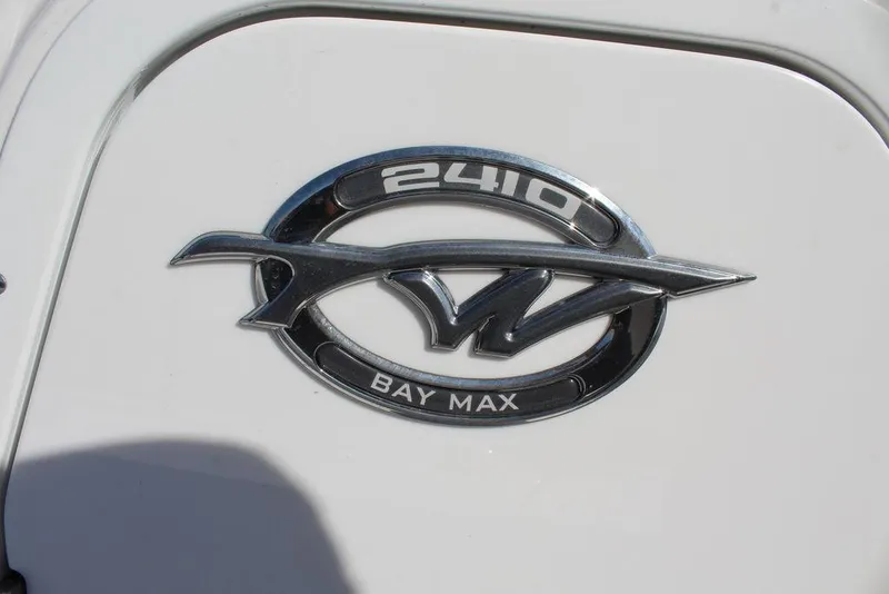 Slide: The Image of 2025 Tidewater 2410 BM Bay Max logo on white surface. - 21
