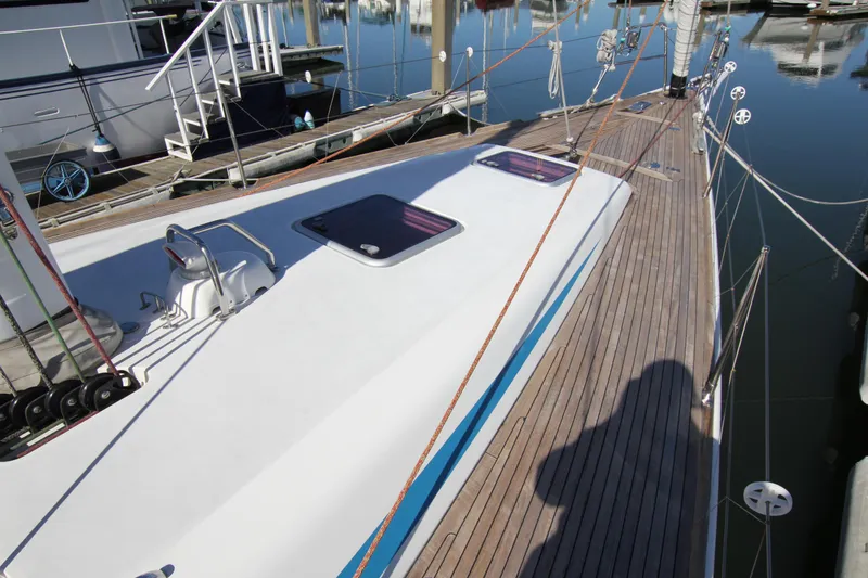 Slide: The Image of Nautor Swan 46mkIII yacht deck, 2006 model, docked at marina. - 6