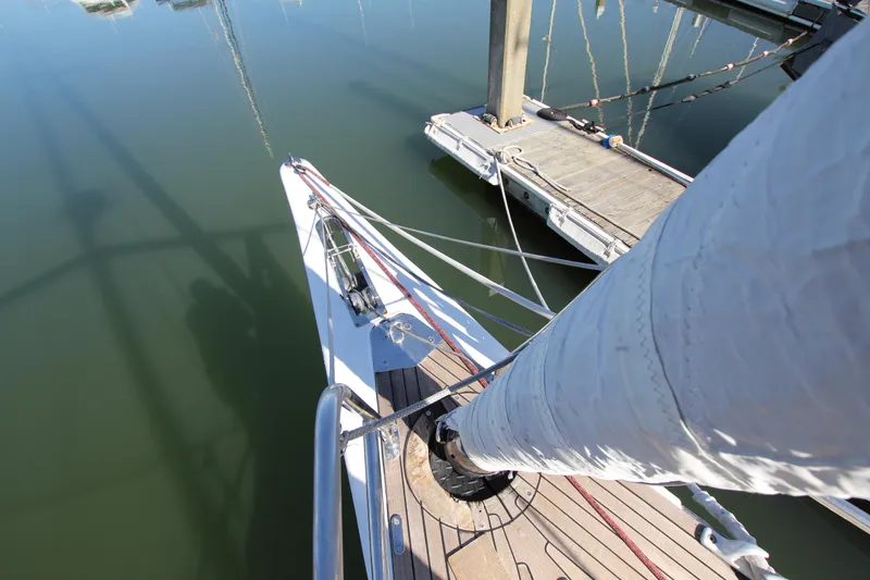 Slide: The Image of Nautor Swan 46mkIII yacht deck view, 2006 model, docked at marina. - 7