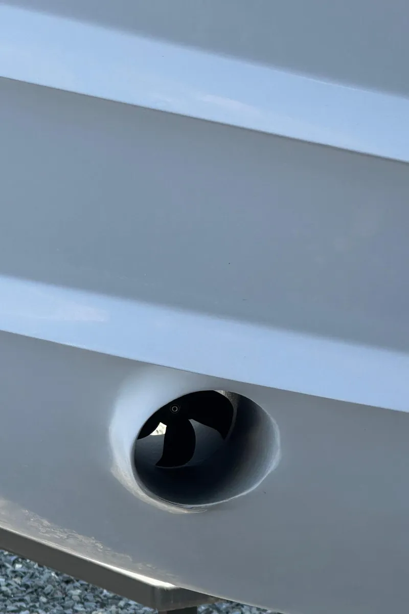 Slide: The Image of Close-up of 2025 NorthCoast 315 HT boat hull detail. - 4